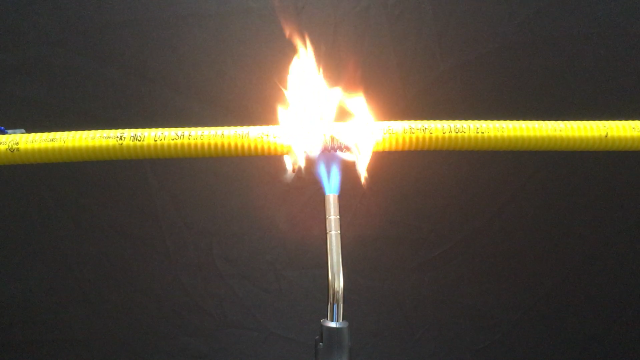 YELLOW CSST FLAME EXPOSURE TEST